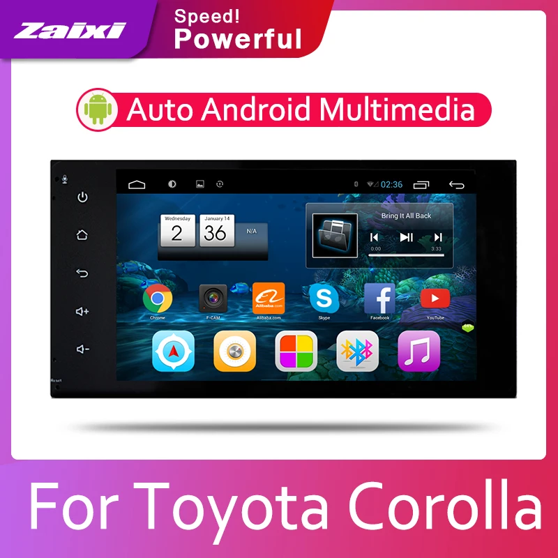 Автомагнитола для Toyota Corolla 2000-2017 Android 2 Din мультимедийный видеоплеер стерео GPS