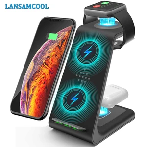 3 in 1 wireless charger stand for iphone 1112 pro max qi 15w fast charging induction chargers for apple watch airpods samsung free global shipping