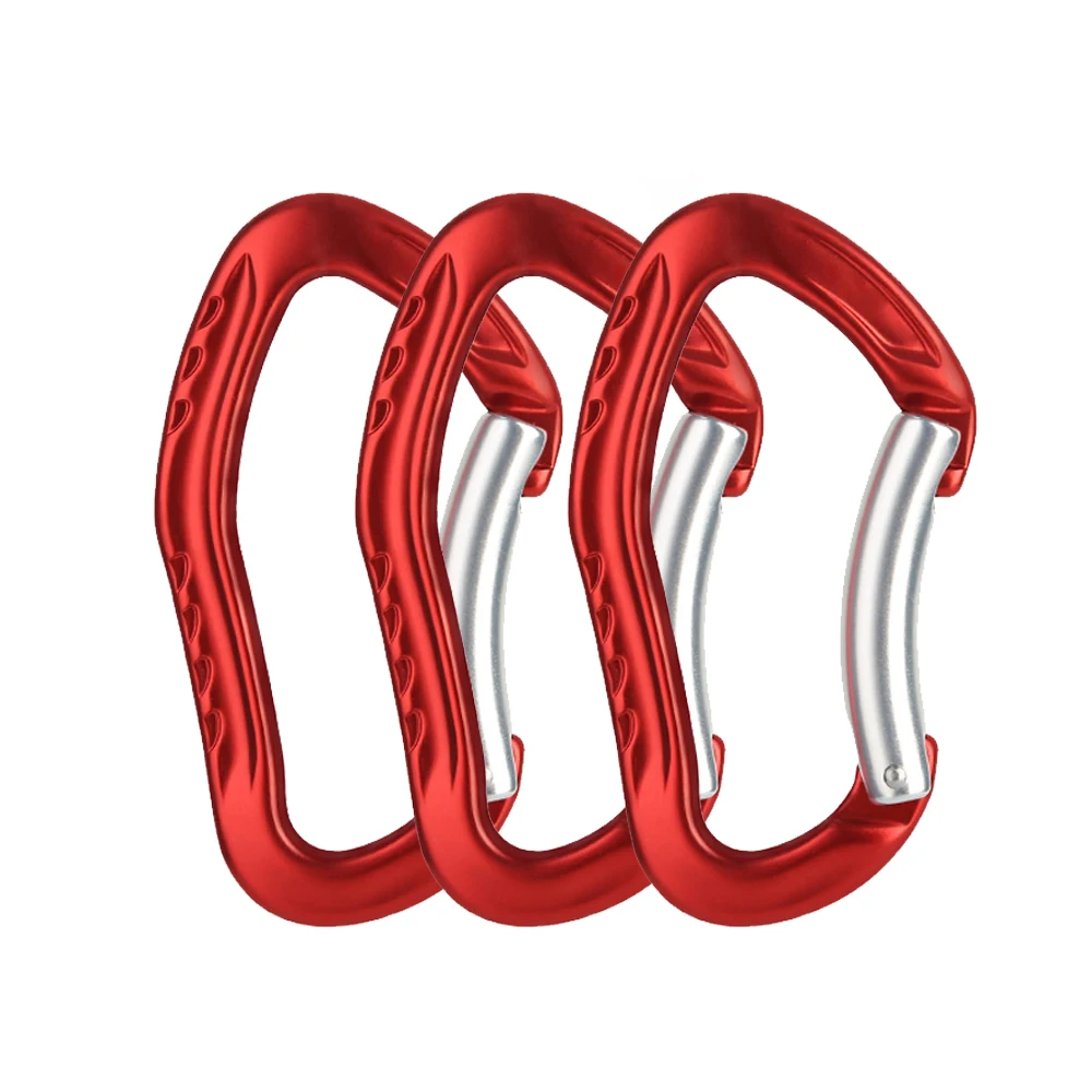 

Professional Quality 22KN Rock Climbing Bent Spring-loaded Gate Buckle Aluminum Carabiner Outdoor Kits