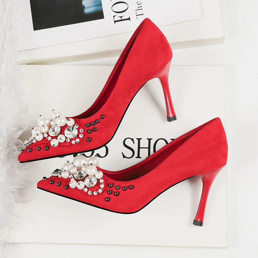 Новинка 2020 года женские туфли на высоком тонком каблуке 9 см пикантные лодочки со