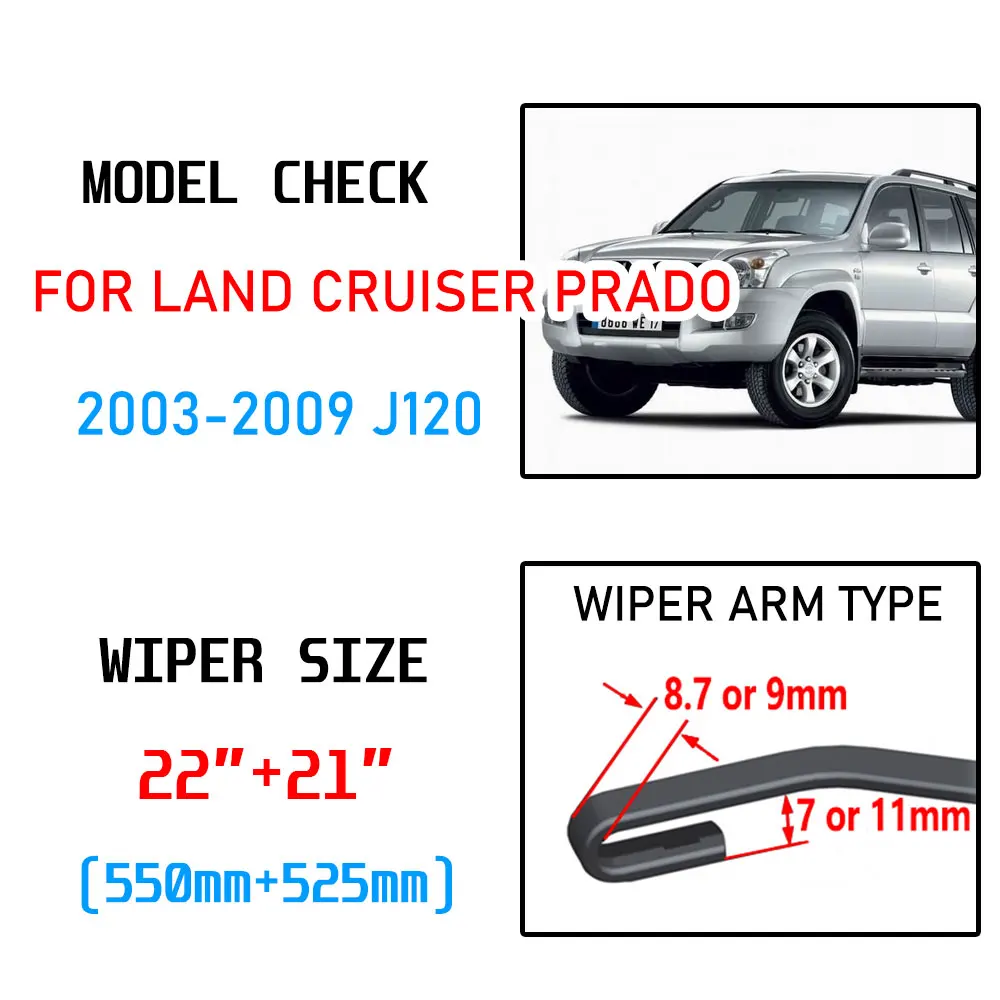 Щетка стеклоочистителя для Toyota Land Cruiser Prado J120 120 2003 ~ 2009 Аксессуары автомобилей 2004