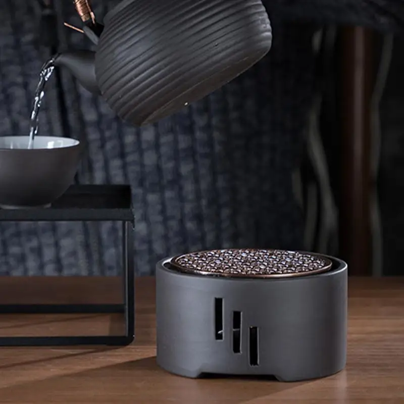 

Ceramic Candle Stand Tea Heater Tea Stove Milk Warmer Candle Holder with Mat without Candle for Home Cafe