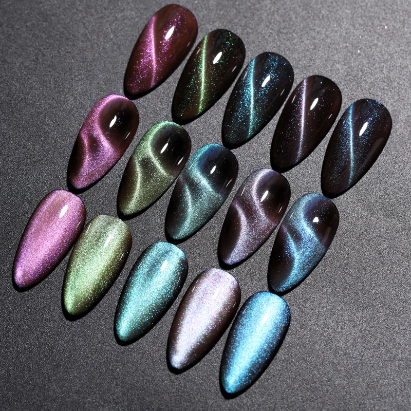 Магнитная пудра для ногтей с котом блестящая Гель-лак песок пигмент магнит