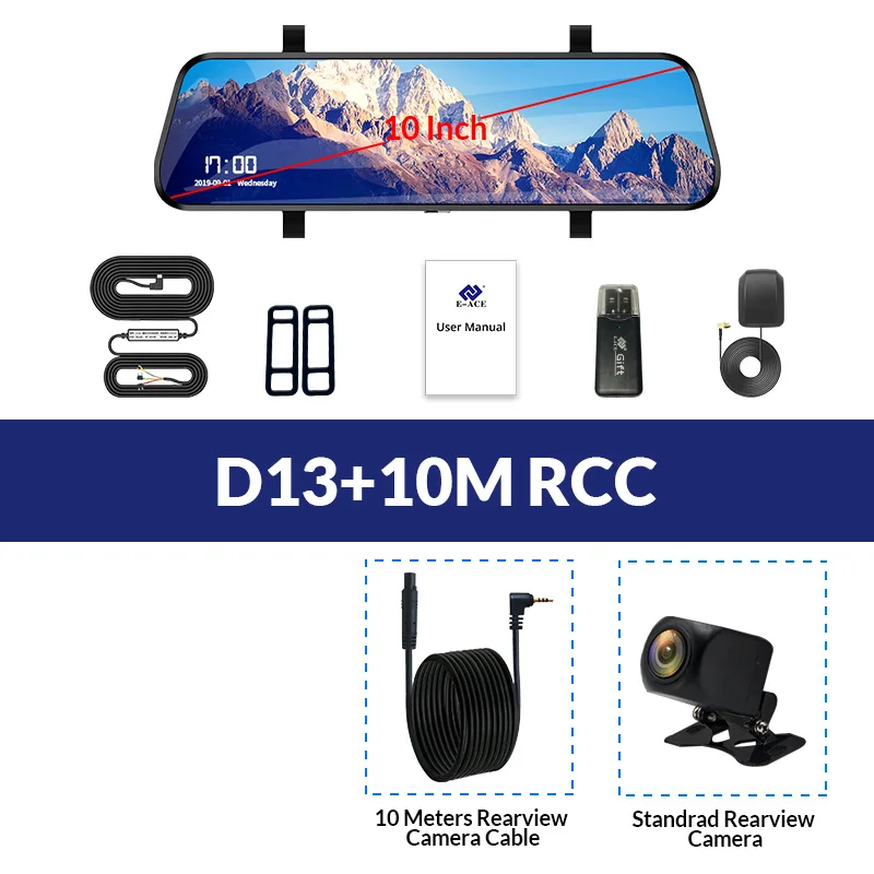 E-ACE 12 дюймов Android 4G DVR Автомобильная камера Android gps навигация автомобильный видеорегистратор с Bluetooth WiFi ADAS Автомобильный регистратор