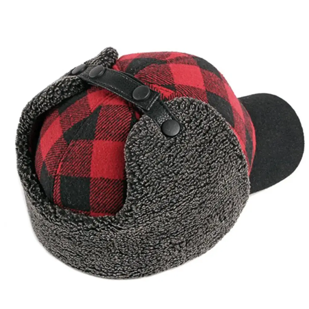 Уличная зимняя меховая шапка бомбер для защиты от холода и снега утолщенная