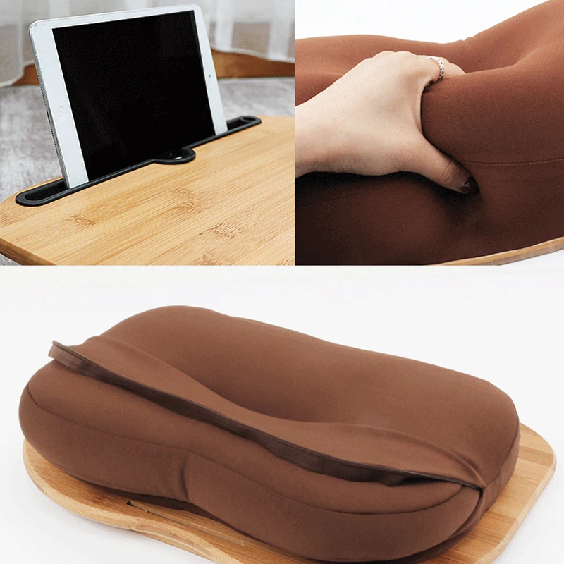 memory foam lap desk with phone holder and device ledge for laptops portable couch bed table tv tray for food fits computers free global shipping