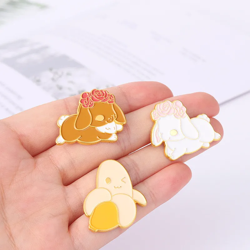 Cartoon Cute Hat Dog Banana Enamel Brooches Funny Animal Fruit Sweet Lapel Badges Pins Clothes Jewelry Gifts For Kid Women |