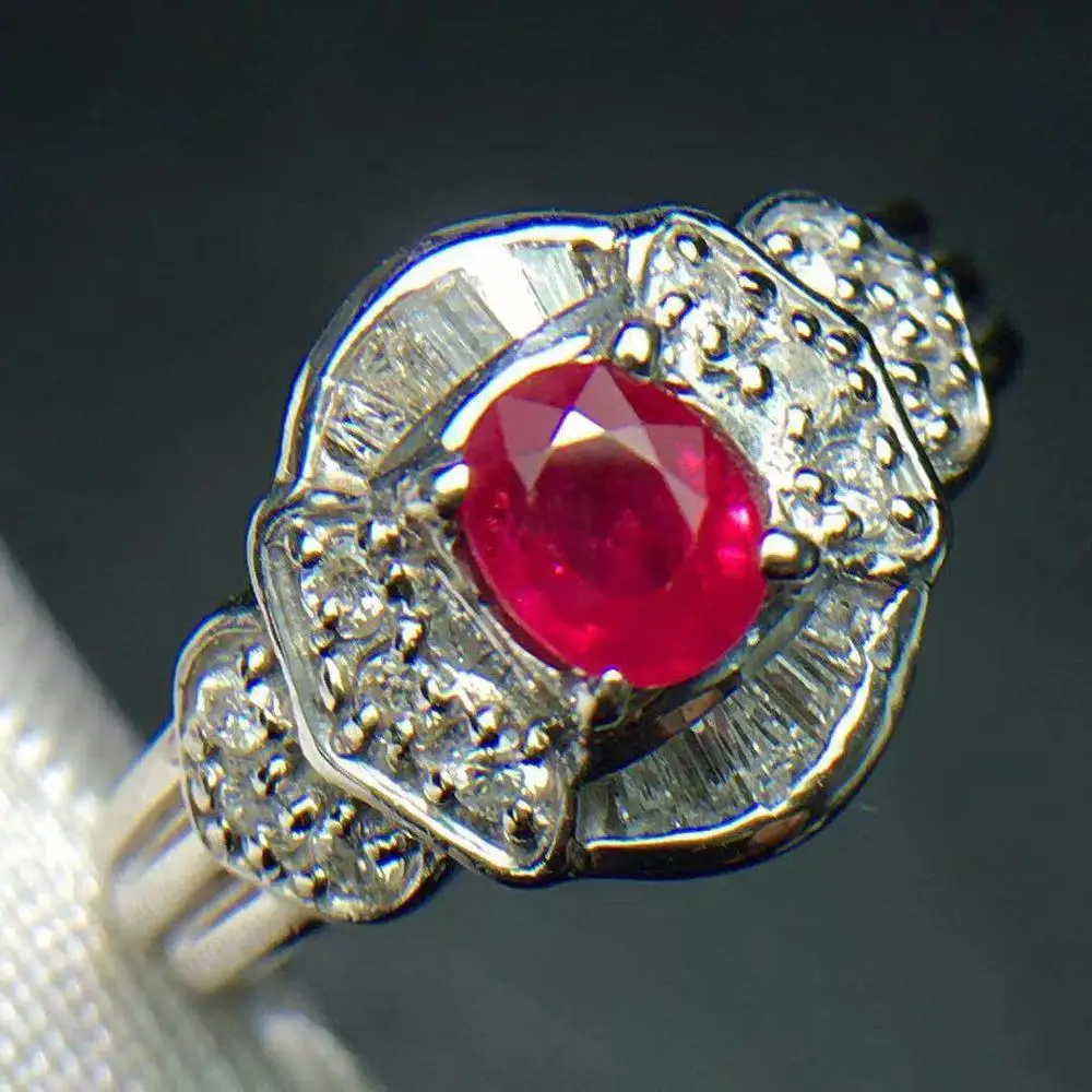 Хорошее ювелирное изделие Pt900 золото настоящее натуральное 0.57ct с красным Рубином