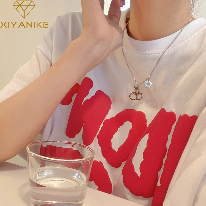 

GOLDRIA 925 Sterling Silver 2021 New Trendy Summer Cherry Flowers Necklace For Girls Teenager Simple Beautiful Jewelry Gift