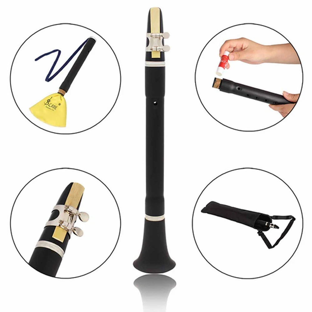 

SLADE Clarinet Instrument Mini Portable Keyless Clarinet Professional Performance Musical Instrument for Beginner