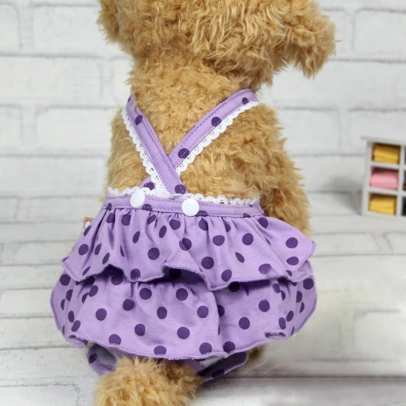 

Pet Dog Panties Strap Sanitary Adjustable Dog Dot Print Underwear Diapers Physiological Pants Puppy Shorts Drop Shipping