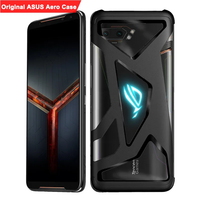 Ad ASUS Aero Case Мобильный телефон ASUS ROG Phone 2 с глобальной прошивкой 6,59 ”8G 128G Snapdragon 855 Plus 2,96 Ghz 48MP Android 9 6000mAh NFC игровой телефон - Цвет: Ad ASUS Aero Case