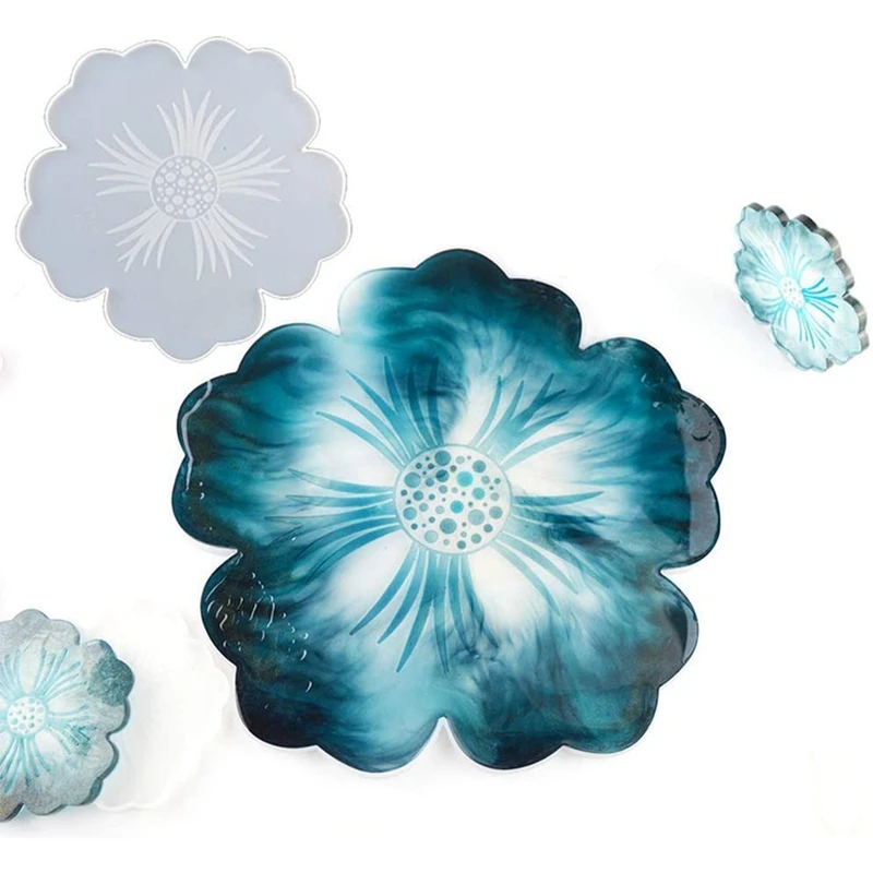 

Resin Coaster Molds,Irregular Flower Silicone Coaster Molds,Epoxy Resin Molds for DIY Making Faux Agate Slices Decor