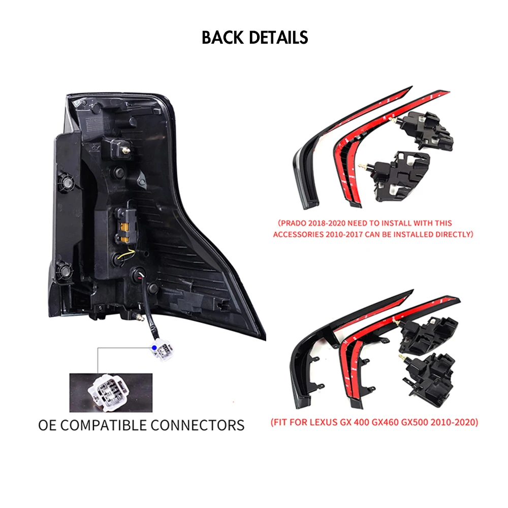 Задние фары для Toyota Prado или Lexus GX 2018-2021 Аксессуары автомобилей аксессуары