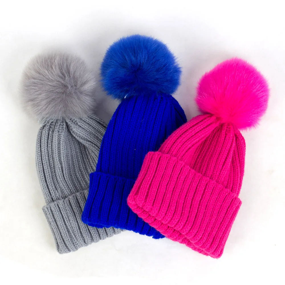 Geebro/Милая зимняя детская вязаная шапка для ребенка детские шапки девочек и