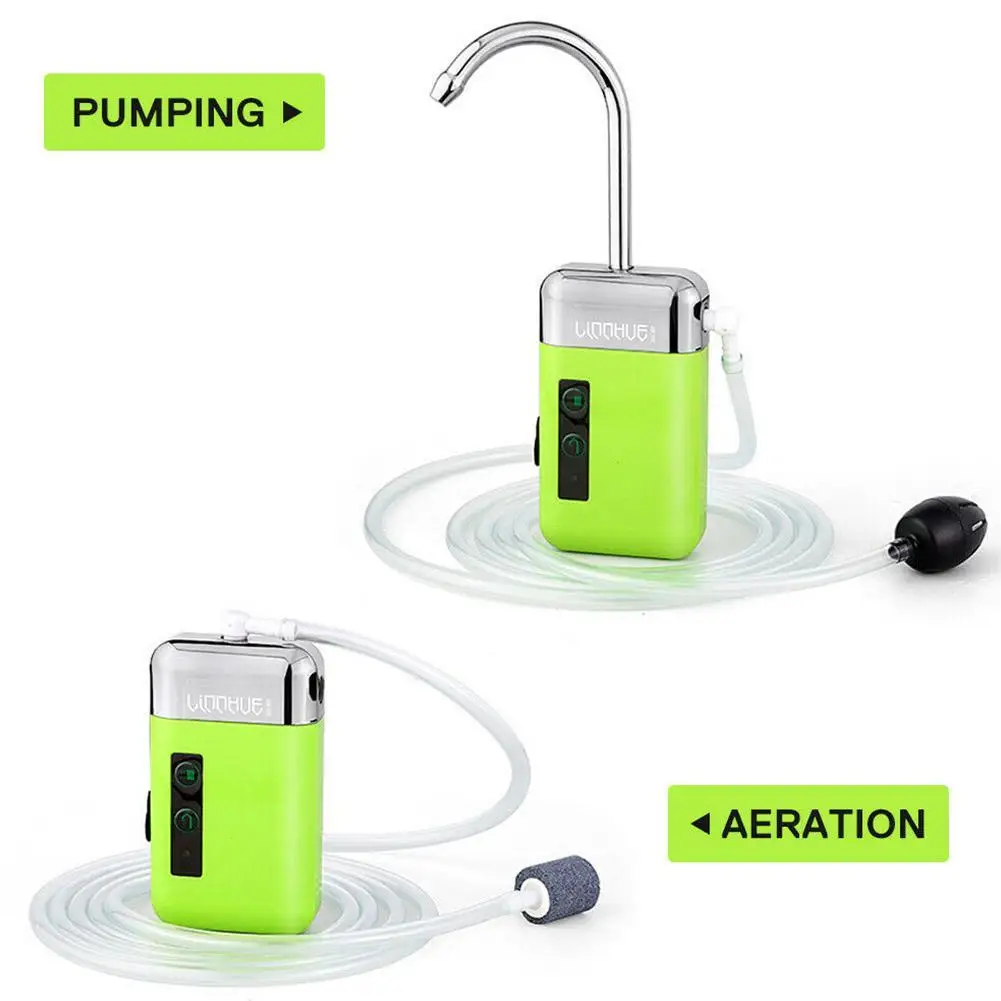 

3 In1 Outdoor Fishing Air Pump Portable Intelligent Sensor Pump Aquarium Fish Tank Air Pump USB Rechargeable Induction LED Light