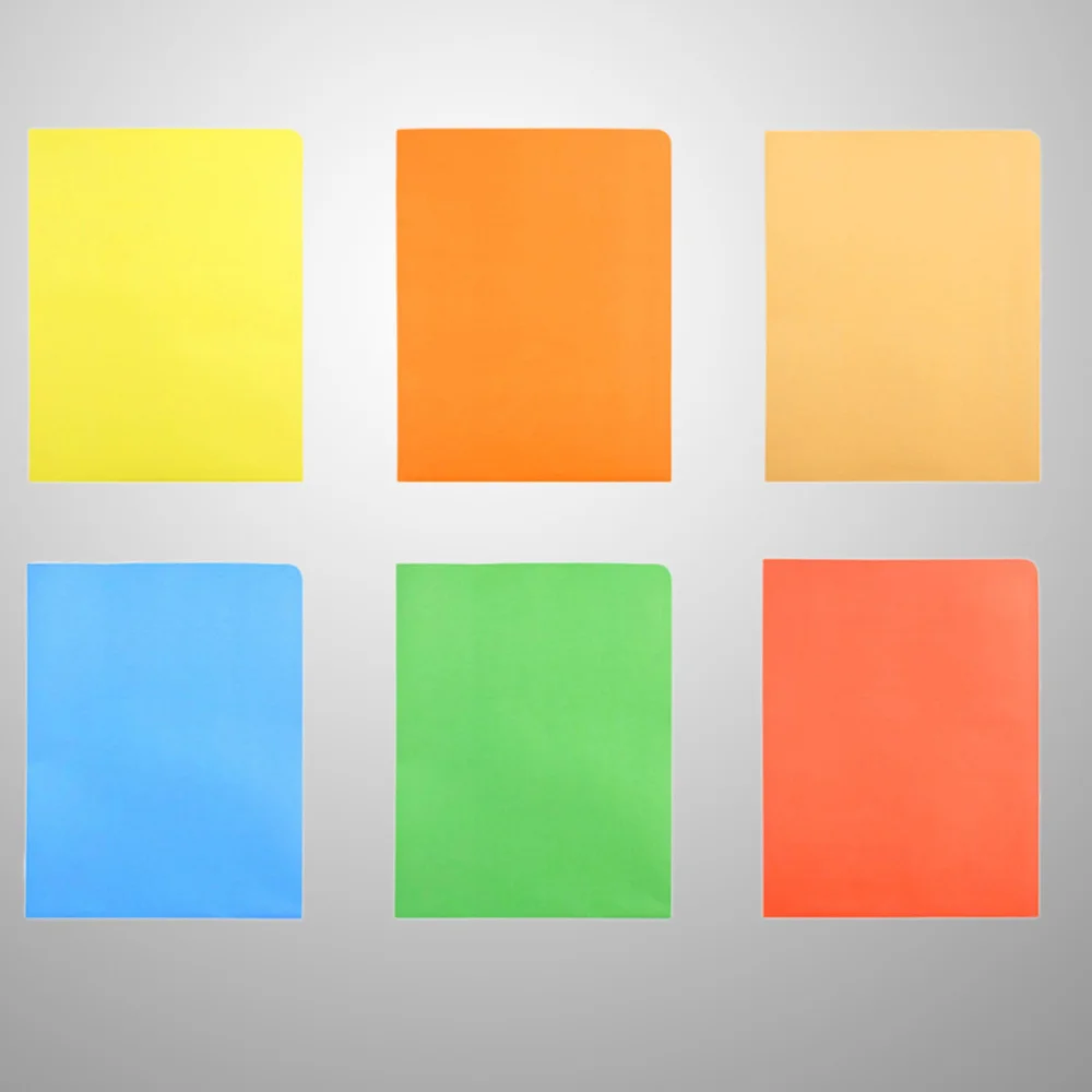 

6Pcs Colorful Paper File Folder A4 2Pockets Multifunction Document Holder Report Folder Office File Organizer