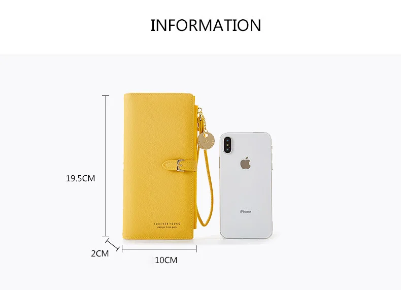 Женский Длинный кошелек YOJESSY клатч на молнии с отделением для карт женские