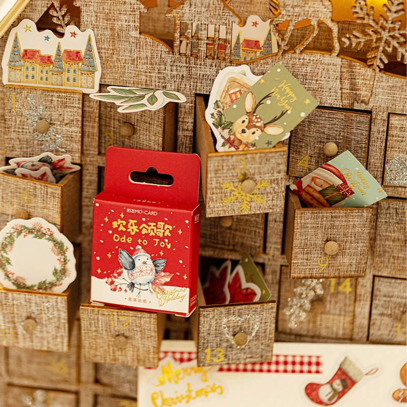 46 шт./коробка набор стикеров из винтажной бумаги в рождественской тематике для декорации дневника, журнала, этикетки альбома и скрапбукинга.