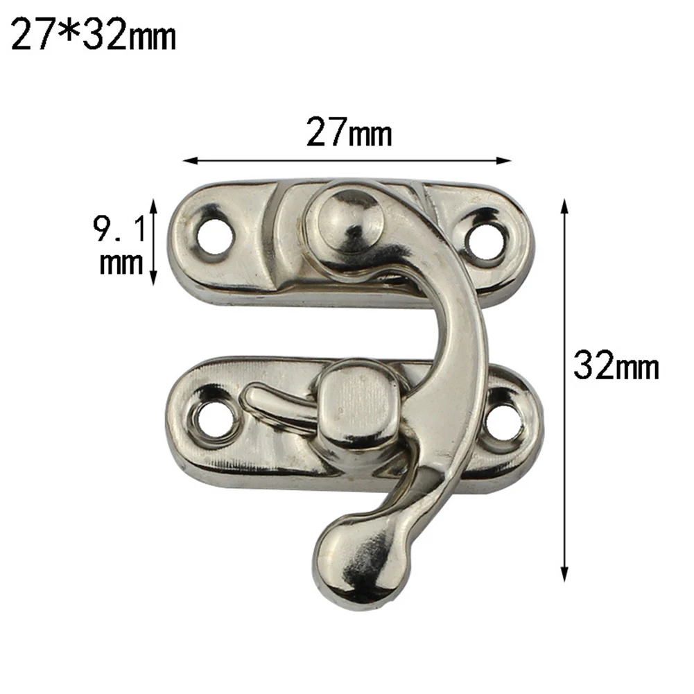 

10 pcs/set Small Antique Metal Lock Decorative Hasps Hook Gift Wooden Jewelry Box Padlock With Screws For Furniture Hardware