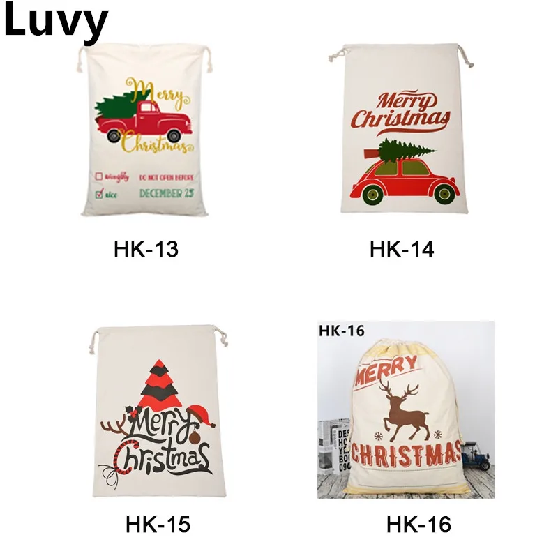 Сумка Санты 50 шт./лот рождественский подарок 38 стилей шнурок холщовый мешок Санта