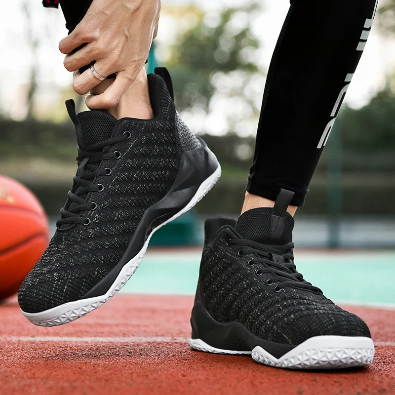 

2021 new fashion rubber sole flying woven sports casual shoes