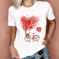 2021 women graphic spring summer watercolor cute fashion love valentine lady clothes tops tees print female tshirt t shirt