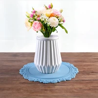 new hot round placemats silicone european style embossed heat insulation table mat for dining kitchen table support csv