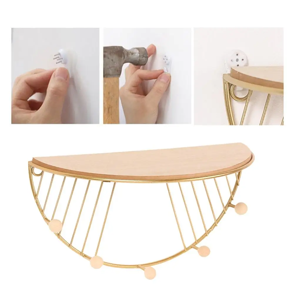 Европейский Стильный металлический Железный декоративная полка с Крючки