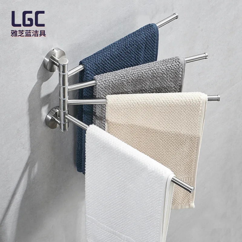 

Bathroom bathroom stainless steel towel rack manufacturer wholesale rotating movable towel bar towel rack bathroom accessories