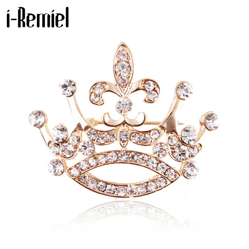В Корейском стиле винтажном С украшением в виде кристаллов корона Броши Булавки