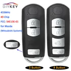 Пульт дистанционного управления для автомобилей, SKE13E-01, 3, 4 кнопки, 433 МГц, 49 чипов, для Mazda (система Mitsubishi) 6, 3, MX-5, CX-3, CX-5, CX-7
