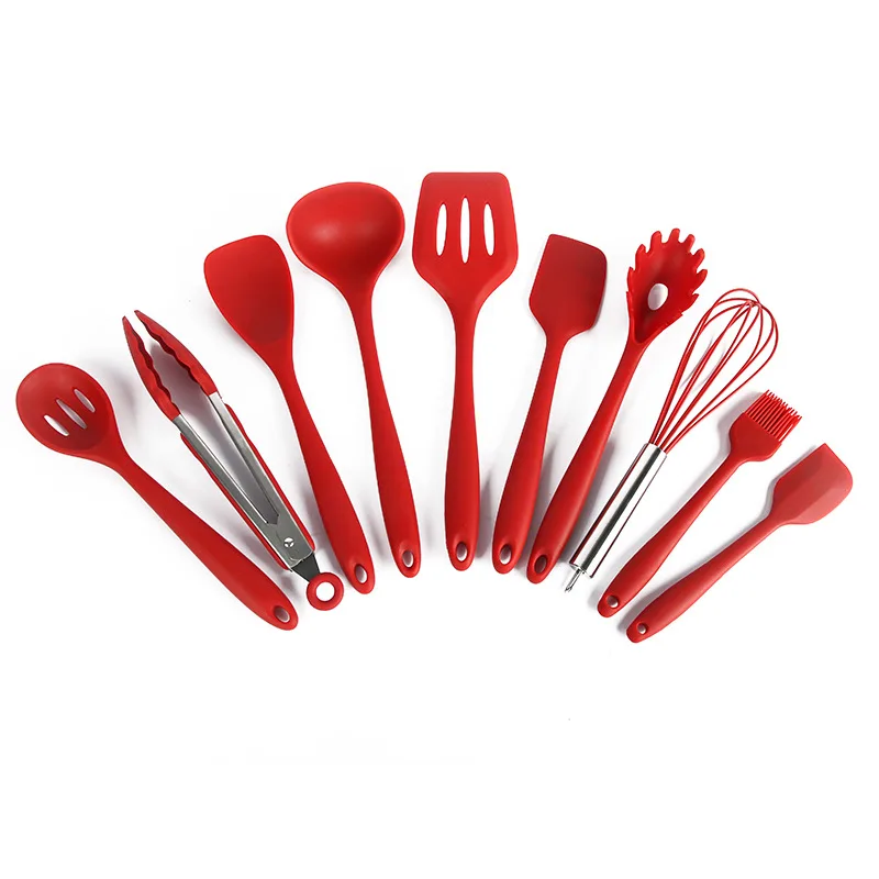 

Non Stick Pan, Silicone Spatula, Frying Shovel, High Temperature Resistant Household Ten Piece Set of Kitchen Utensils