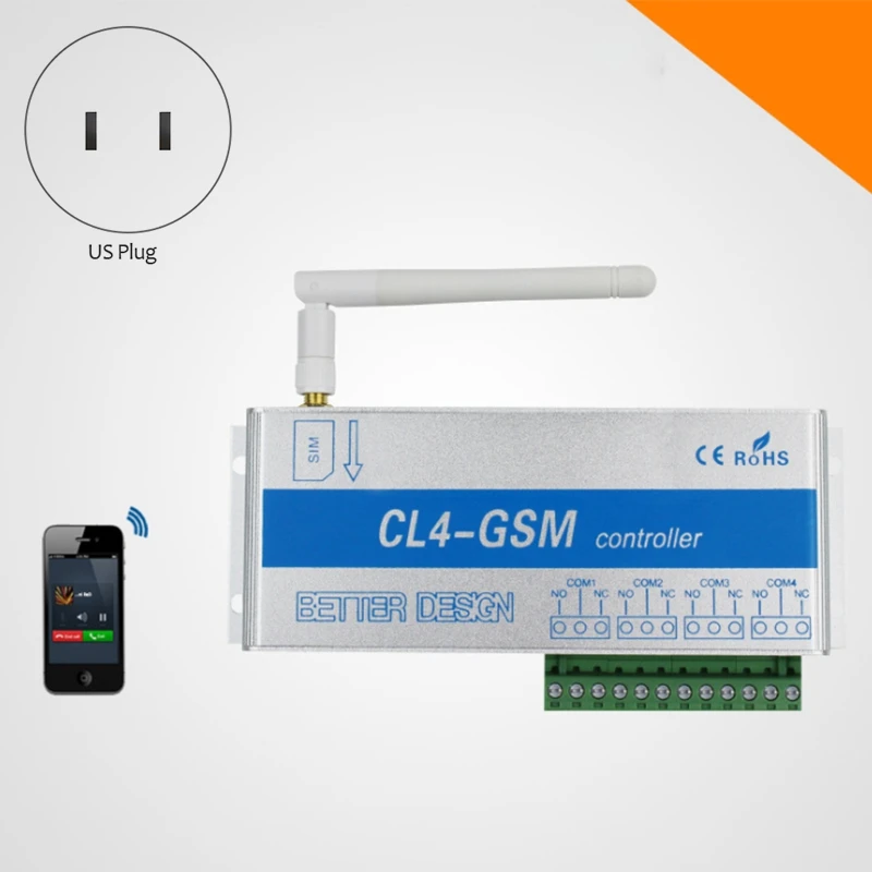 4 Канальный Релейный CL4 GSM SMS сигнализация APP Беспроводной Контроллер приемника и