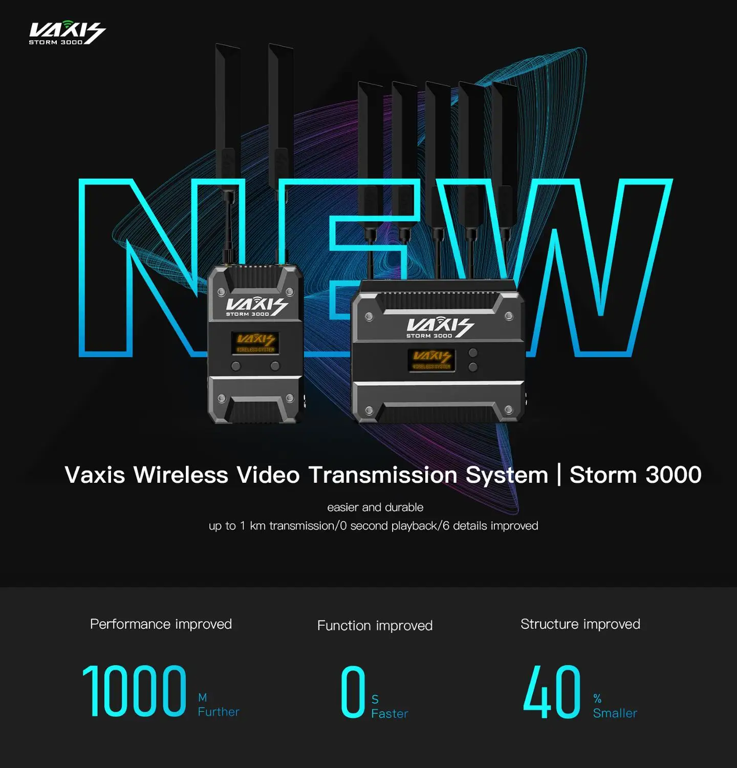 Vaxis Storm 3000 TX & 2RX Беспроводная передача 3G SDI HDMI профессиональная система HD видео до 1