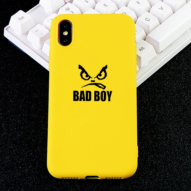 Забавные за чехол на айфон iPhone 6 S 7 8 Plus X XS MAX XR случае BAD BOY Мягкие TPU силиконовые