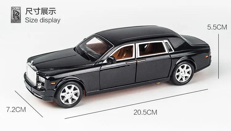 KIDAMI Rolls Royce 1:24 Масштаб литья под давлением модель автомобиля игрушечные машинки Вытяните назад звуковой светильник Коллекция подарков для детей и взрослых