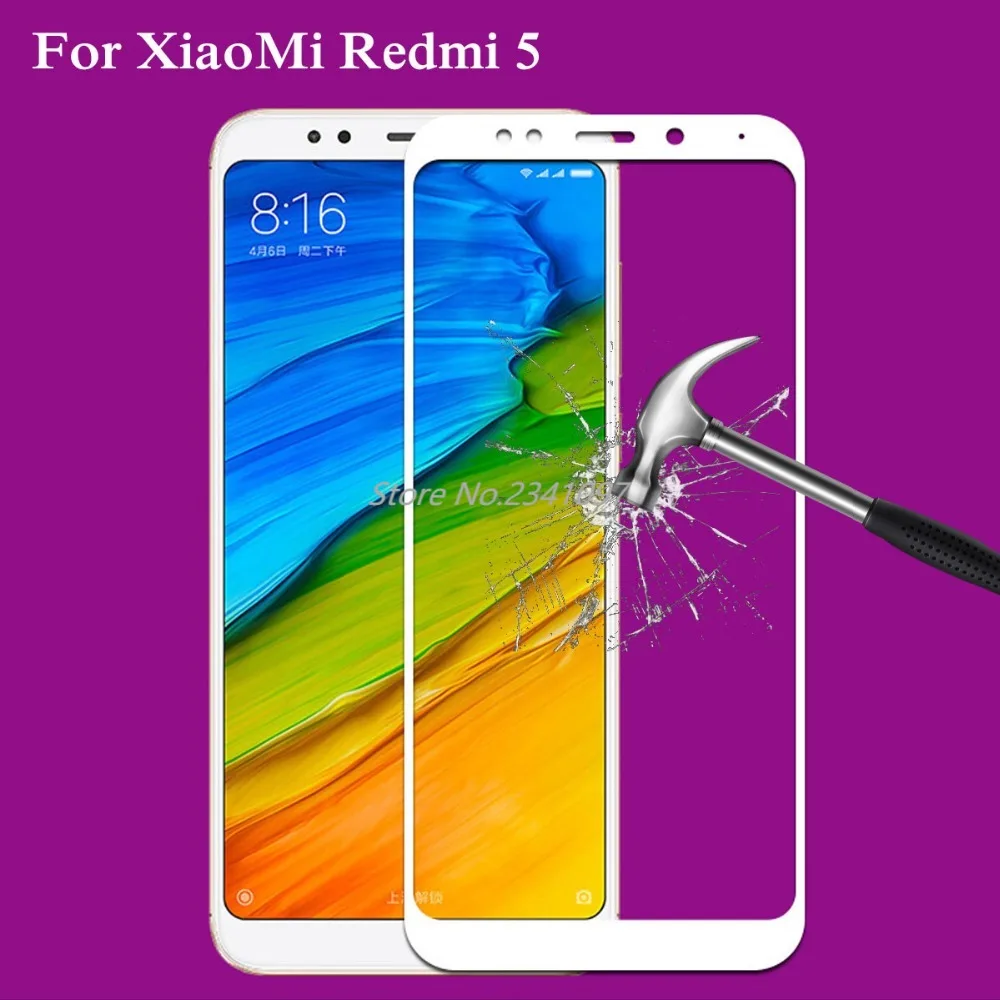 9H 2.5D полностью покрывающее клеем закаленное стекло для Xiaomi Redmi 5 Explorer Защита