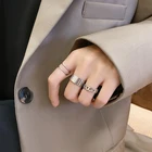 Кольцо с пряжкой в стиле хип-хоп Рок женское, металлическое кольцо с геометрическим дизайном, индекс набор колец в стиле панк, аксессуары для пальцев, ювелирное изделие, 3 шт.
