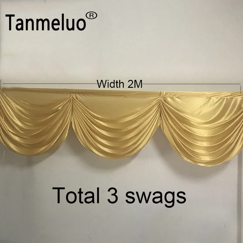 2 м 3 swags золотые свадебные backdop драпировка swags маленький стол юбка swag для события вечерние украшения
