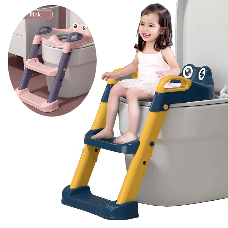 Baby Pot Potty Training Seat Child Toilet WC Urinal For Boys Kids Adjustable Step Ladder Folding Safety Chair 2 Colors