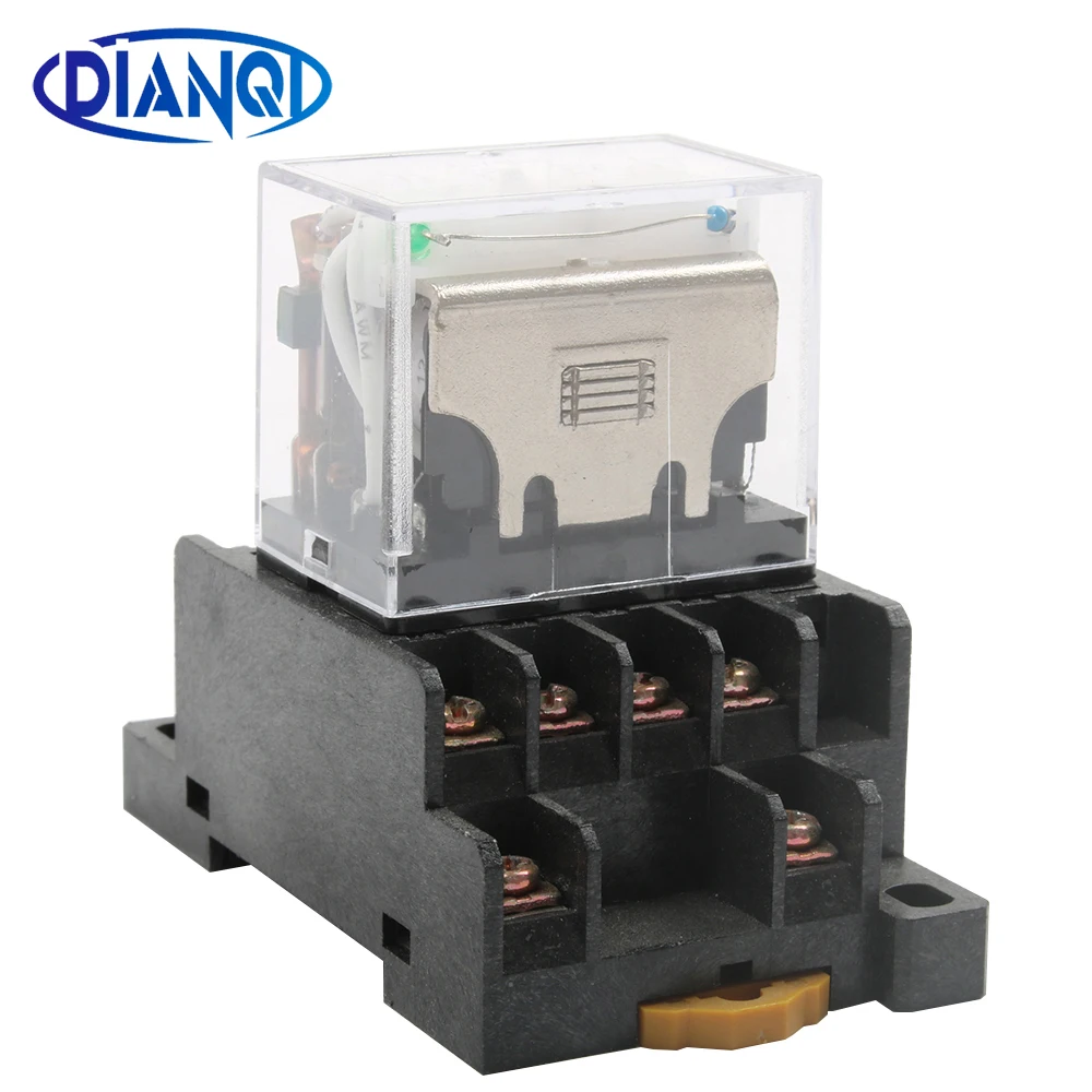LY4NJ HH64P AC 220V 14PIN 10A Серебристая контактная катушка реле мощности 4PDT с цоколем |