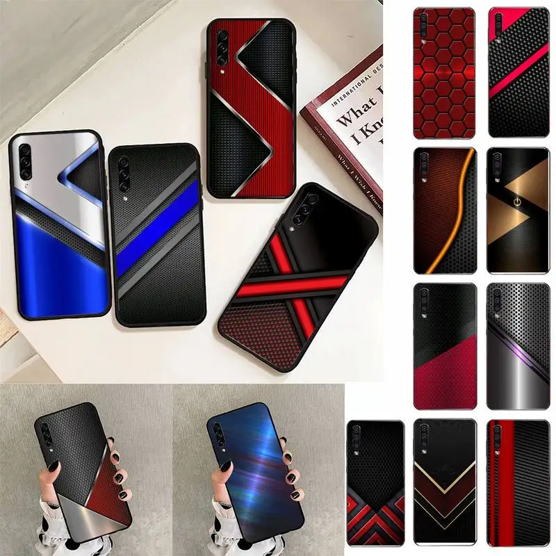

Red Blue Brushed Metal Phone Case For Samsung Galaxy A30 A20 S20 A50S A30S A71 A10 A10S A6 plus Fundas Coque Bumper