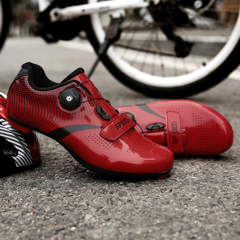 

High Quality Double Buckles Cycling Shoes MTB Breathable Self-Locking Bicycle Shoes Professional Sneakers Road Bike Cleat Shoes