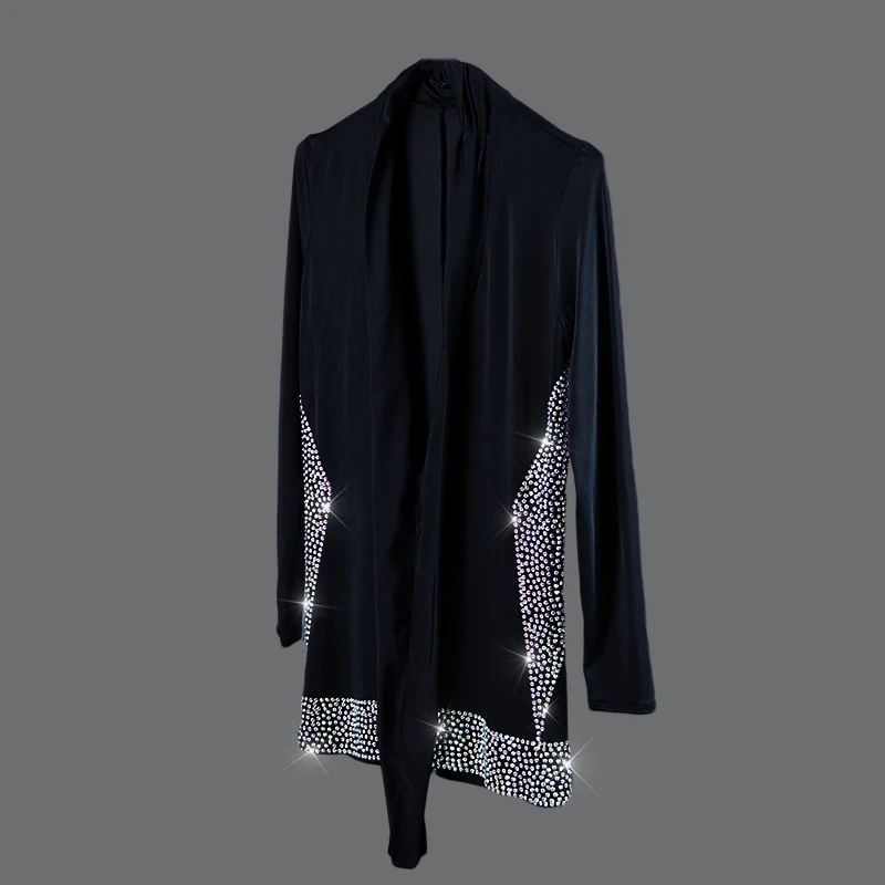 Мужские рубашки для латинских танцев с v-образным вырезом блестящий топ