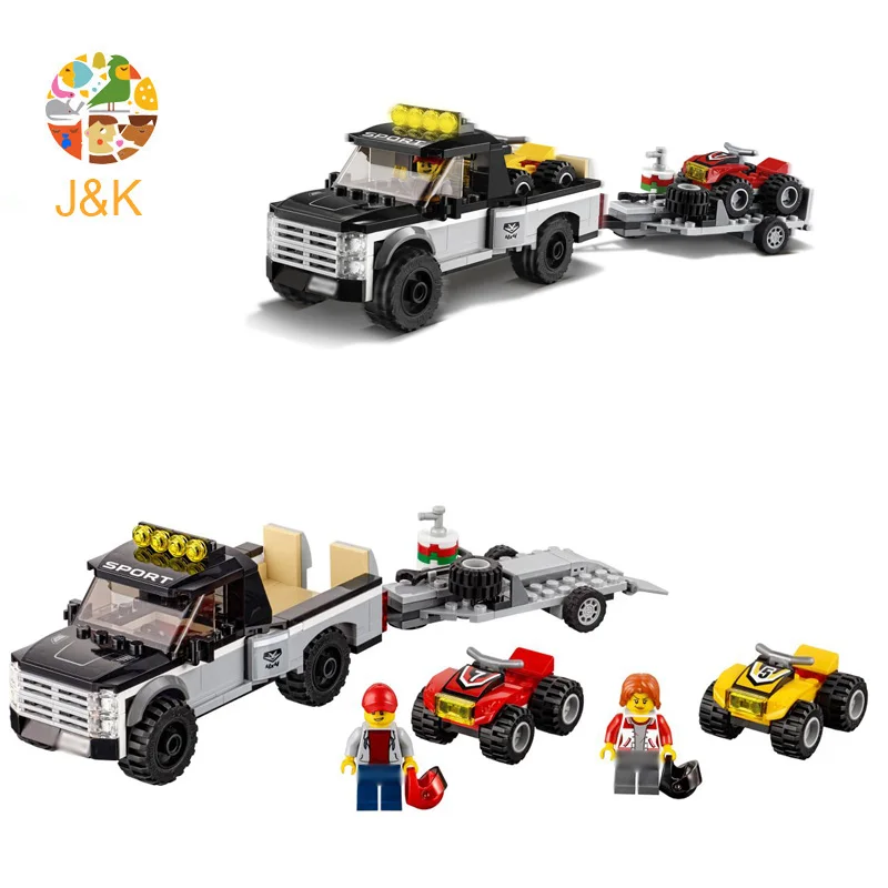 60148, 253 шт., серия City, автомобили atv, гоночная Сборная модель, строительные блоки, кирпичные Развивающие игрушки для детей, 10649 подарок