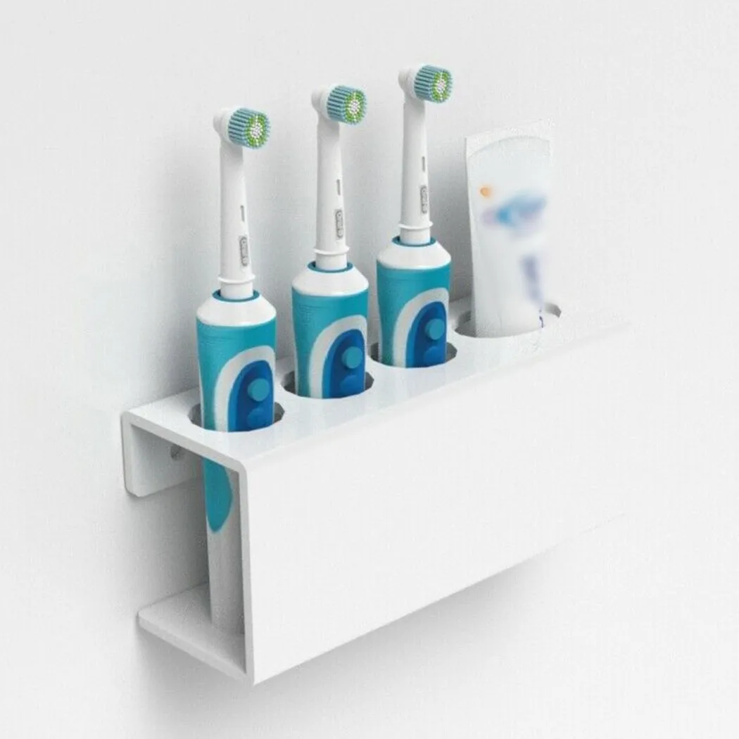 

Wall Mounted Electric Toothbrush Holder & Toothpaste Holder Organiser Toothbrushes Rack Without Toothbrush Bathroom Accessories