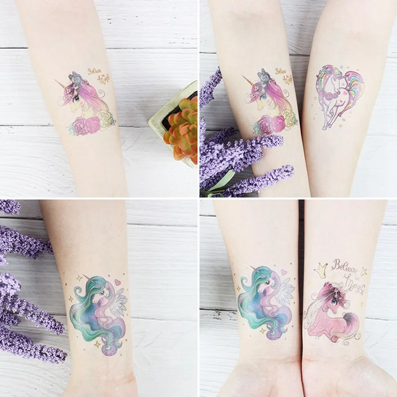 10 листов/набор временная наклейка на татуировку с мультяшным животным рисунок