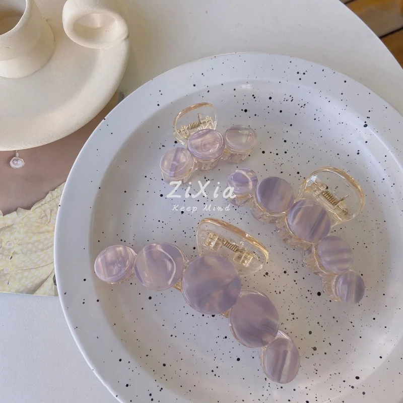 

Medium tea break Acetate shark clip oil painting art ponytail clip hair grasping texture gentle top clip girl hair accessories