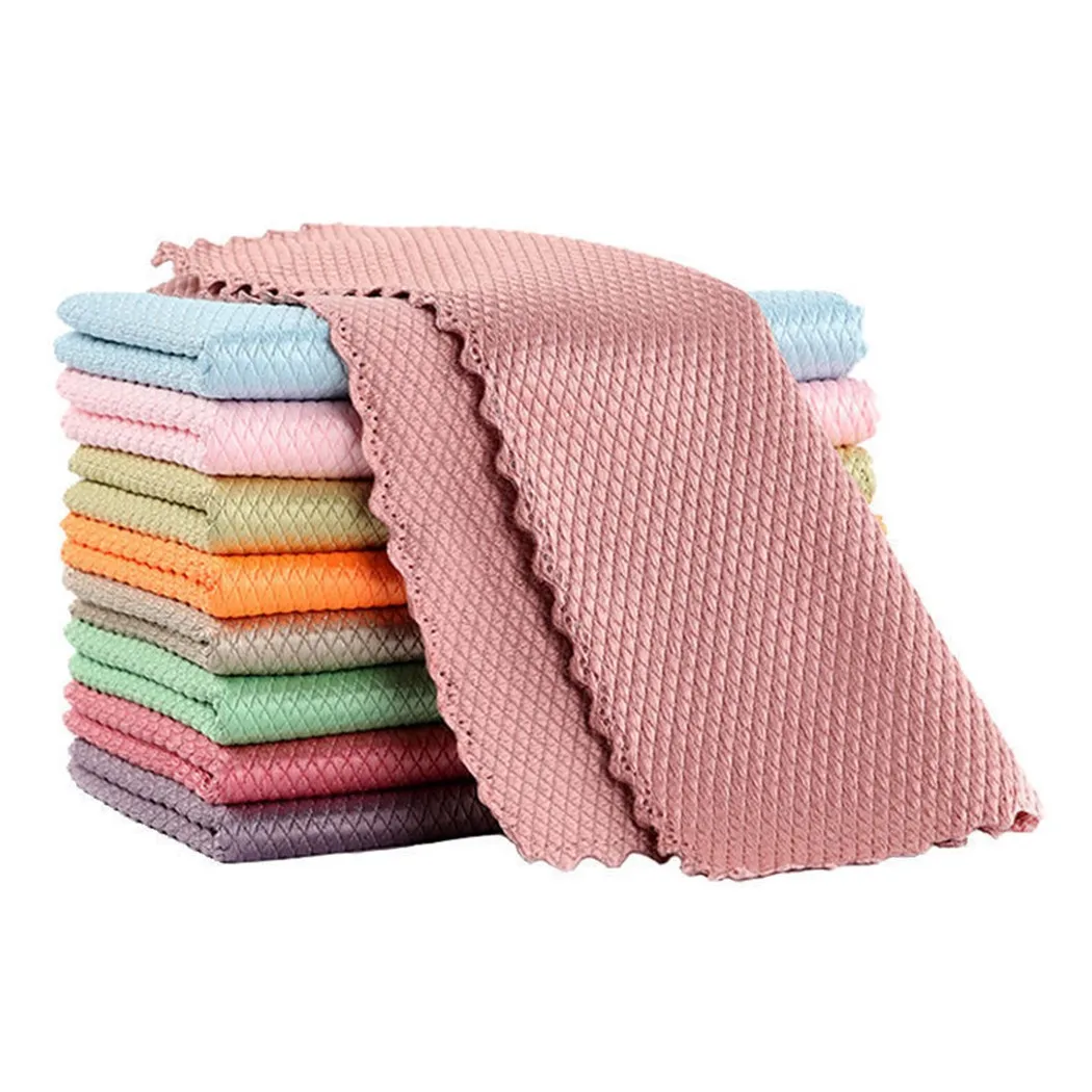 

5/10pcs Miracle Cloth Cleaning Cloths 30x40cm Nano Scale Streak-Free Miracle Cleaning Cloths Reusable Polyester Nylon Composite